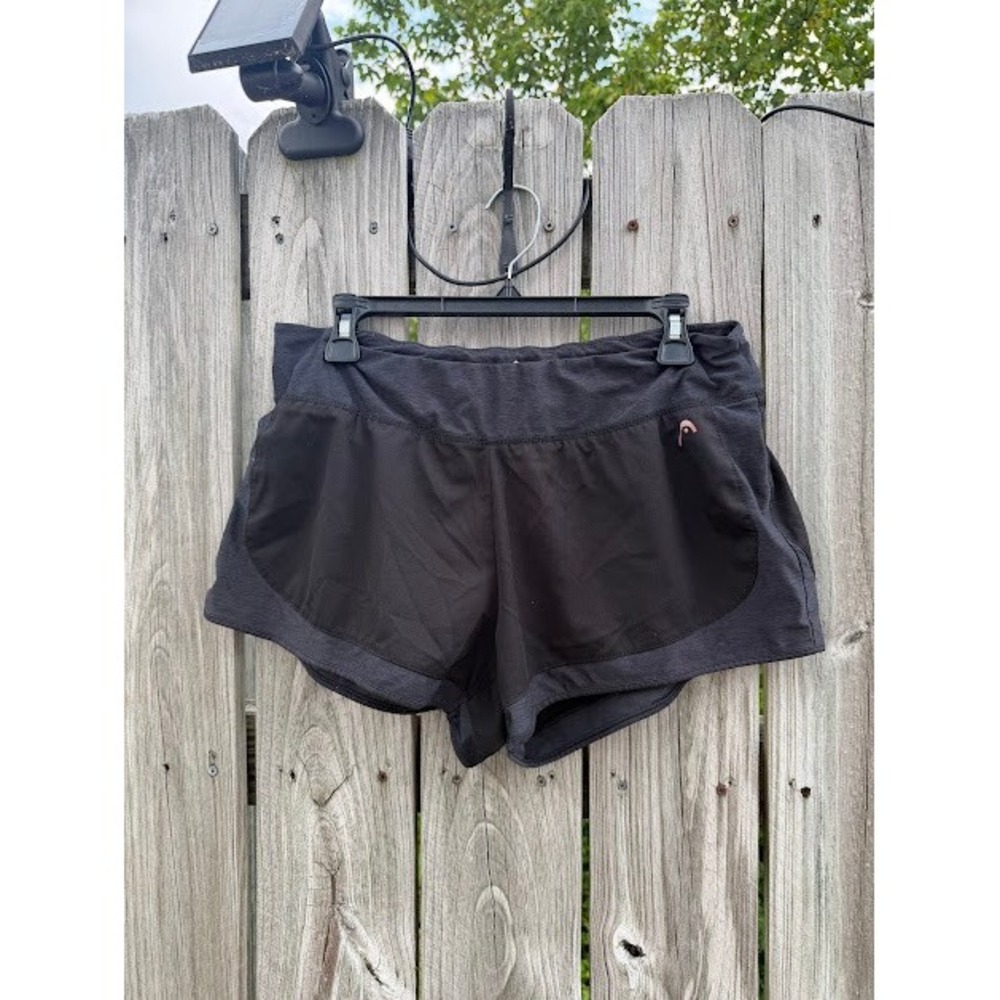 Athletic Running Workout HEAD Shorts Large Black Built-in Liner Activewear